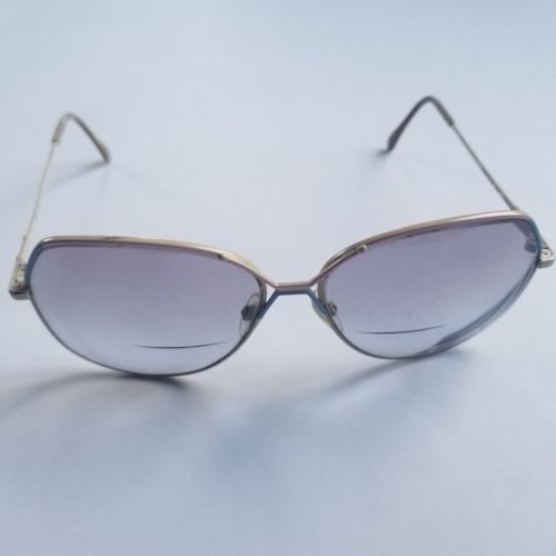 Vintage Oversized Luxottica Avant Garde Glasses Metal Frames Large Lens Bi-focal