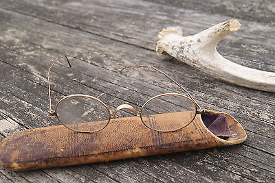 Vintage Glasses Gold  Oval Eyeglasses Wire Rim Antique antique bound holder