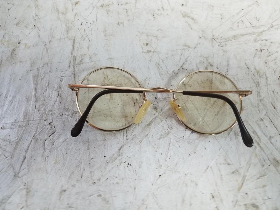 Vintage Ottica eyeglass Frames Round Goldelectroplated  Lennon  Glasses 140