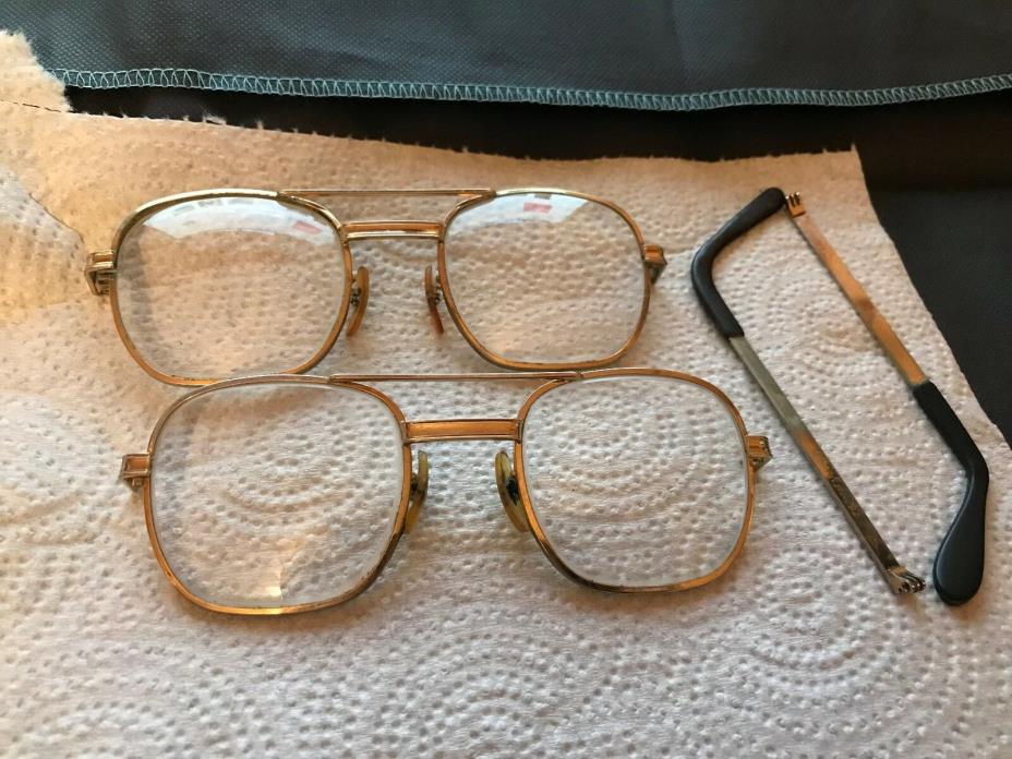 Vintage Titmus Safety Z87 5 3/4 Glasses Gold Metal  SEE PHOTOS (A002)