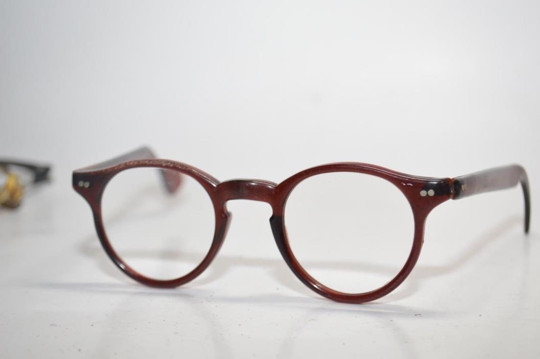 True Vintage P.O.C.O Eyeglasses Frames Translucent Brown Made in U.S.A. 1950s