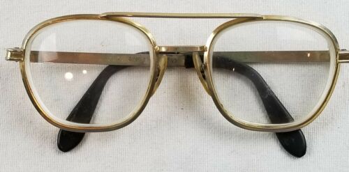 Vintage Airco Z87 Eyeglasses Frames Made In USA Gold Tone Metal 5-1/2 used