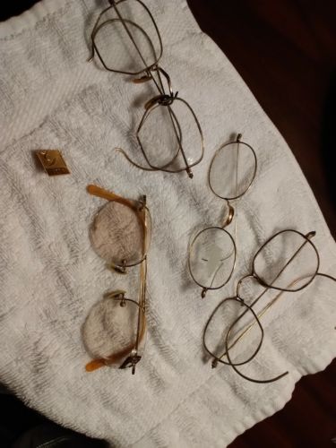 Gold filled eye glasses lot.1 tenth gold filled for gold recovery. 1 company pen