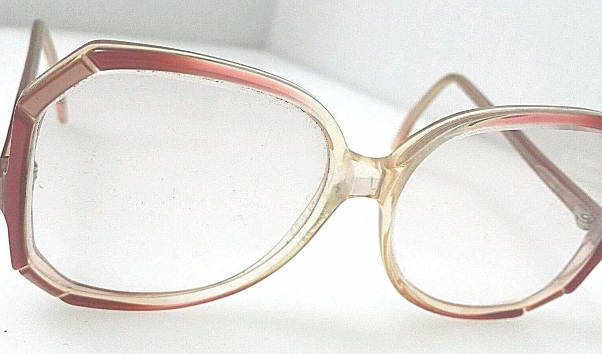 Vintage Tura big prescription eyeglasses frames Rx Mod 616 plastic orange brown