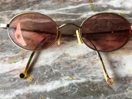 Vintage Glasses Prescription Amber Pink Lenses