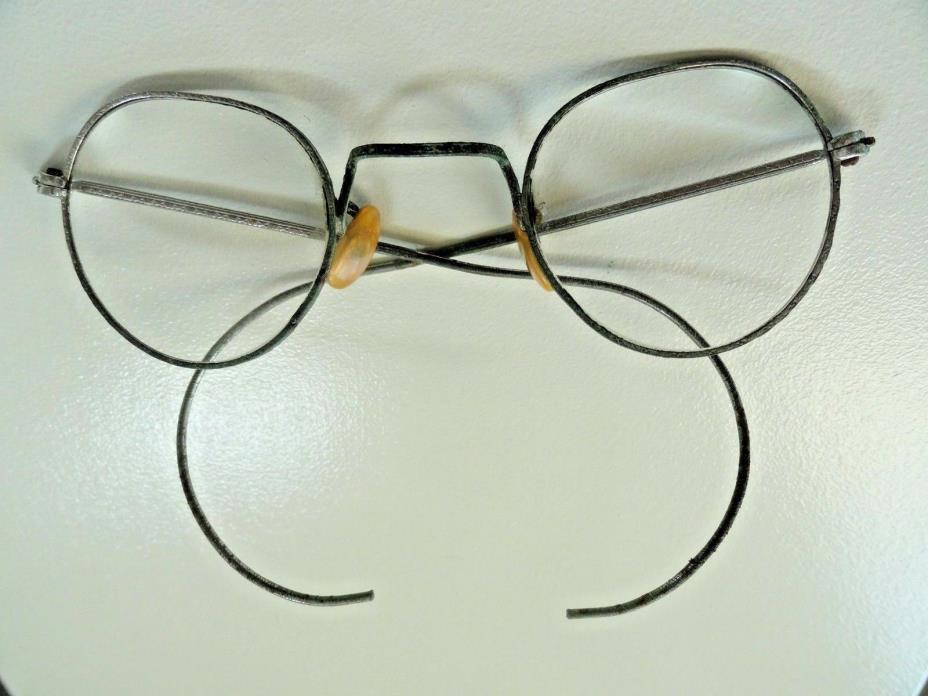 Vintage Patterned Metal Wire Rim Eyeglasses