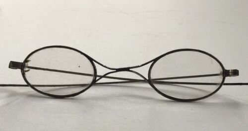Antique French Oval Reading Eyeglasses Readers Wire Rim France Opera Style
