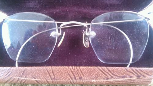 Vintage Wire  Eyeglasses 1940's with Receipt and Case