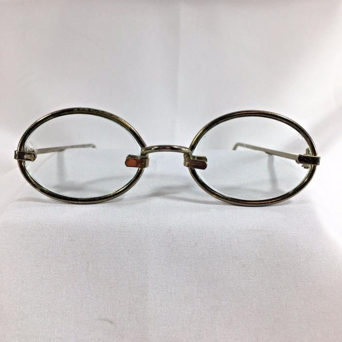 Antique Vintage Heavy Gage Wire Rim Oval Spectacles Eyeglasses Steampunk