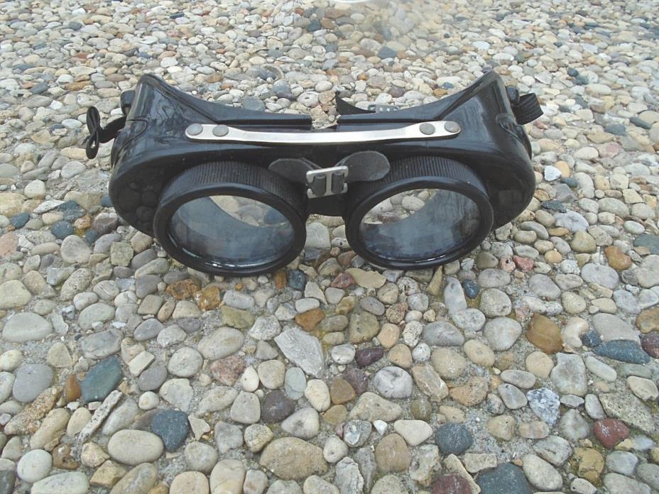 VTG Antique Steampunk Motorcycle Aviator Military Goggles SunGlasses Retro WWII