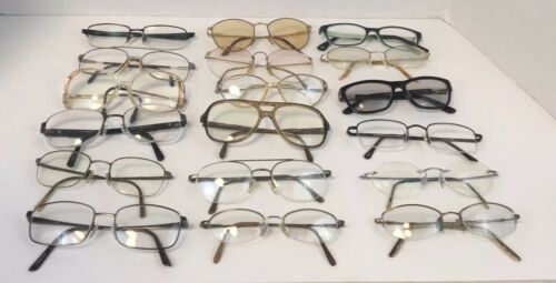 Vintage Eyeglasses Lot of 18 Various Styles Mens Womens Metal Plastic Frames
