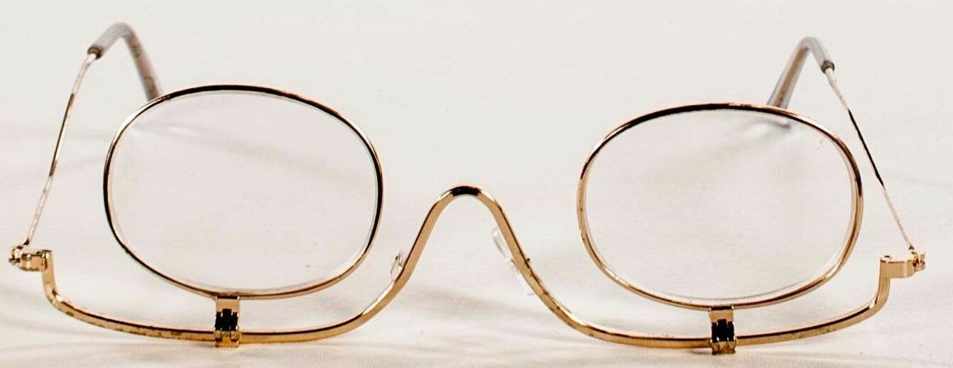 Rare 80s FLIP Eyeglasses Gold Wire Prescription TAIWAN