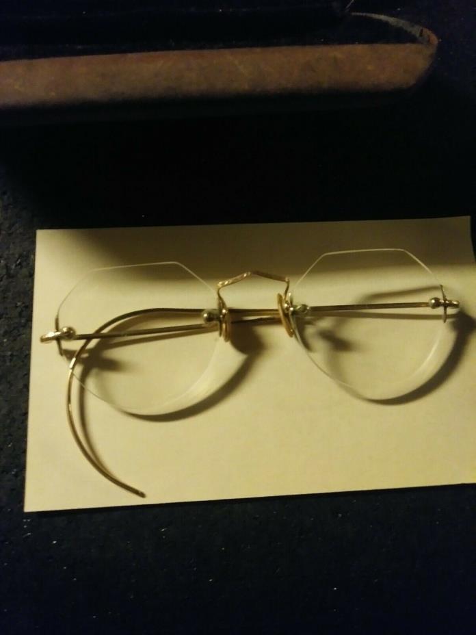 Vintage Antique 14k RB Wire Rimless Broken, (parts)
