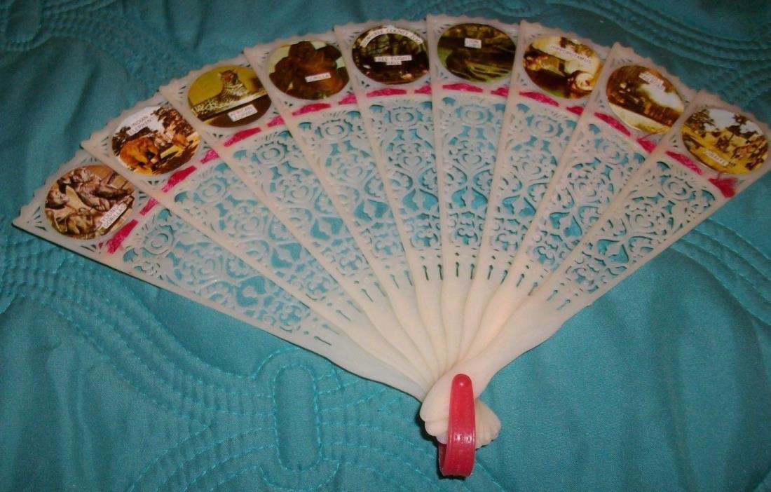 Vintage Souvenir Plastic Celluloid Hand Fan Milwaukee County Zoo