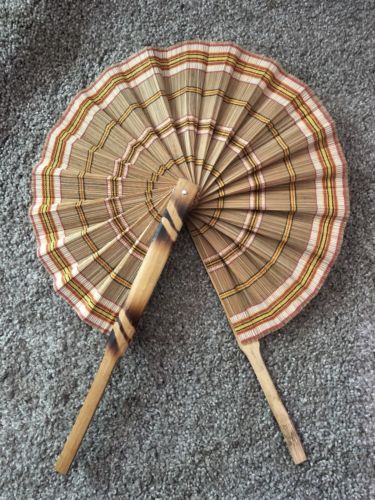 Vintage Bamboo Round Open/close Fan