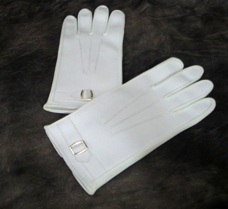 Max Mayers White Wrist Length Womens Gloves Japan Never Worn Vinyl '60's Vintage