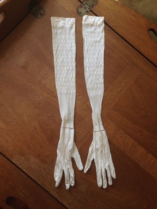 Vintage Opera Length Gloves, Beautiful Intricate Design