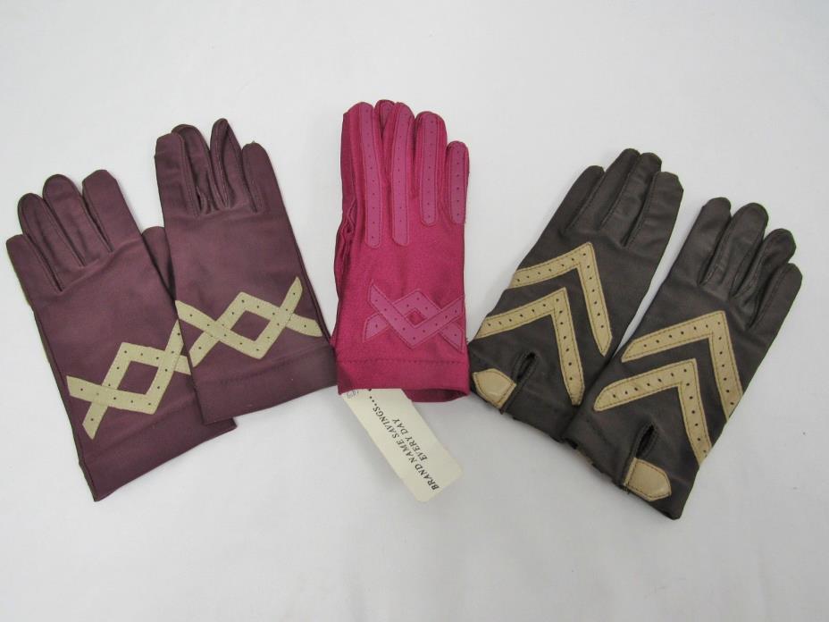 Lot of Ladies Gloves: Isotoner Aris, Fownes & One Size Brown, Pink and Maroon