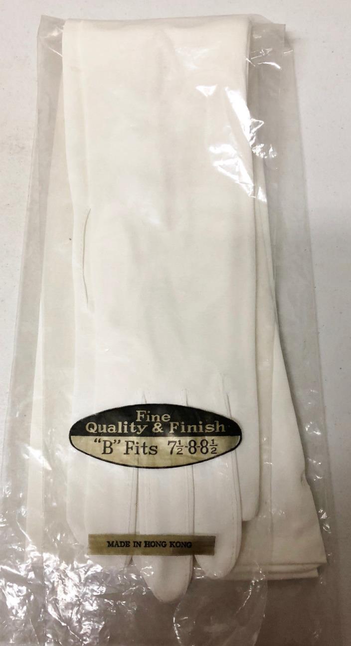NIP Vintage Gloves of Distinction White 100 % Nylon Formal Over Elbow Gloves 8