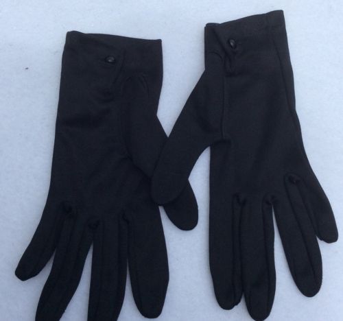 Kayser Wristlet Gloves Vintage Size 6 1/2 Button Black Mid Century Costume 50s