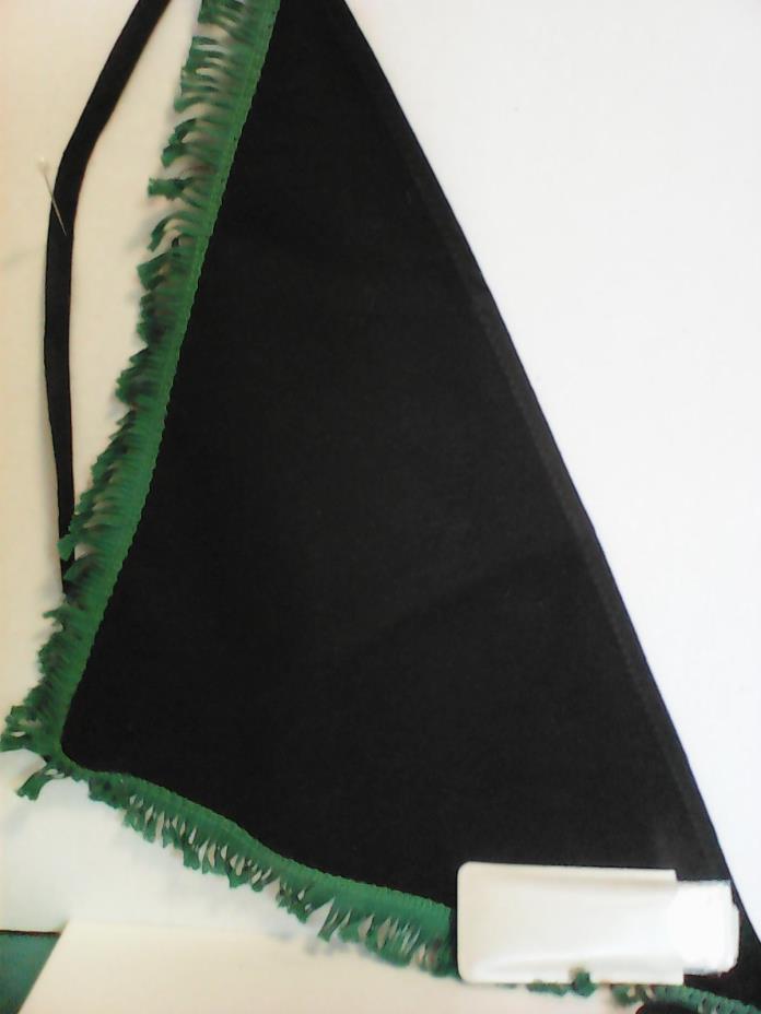 Vintage wool triangle scarf & plastic rain bonnet. Scarf, lined 20