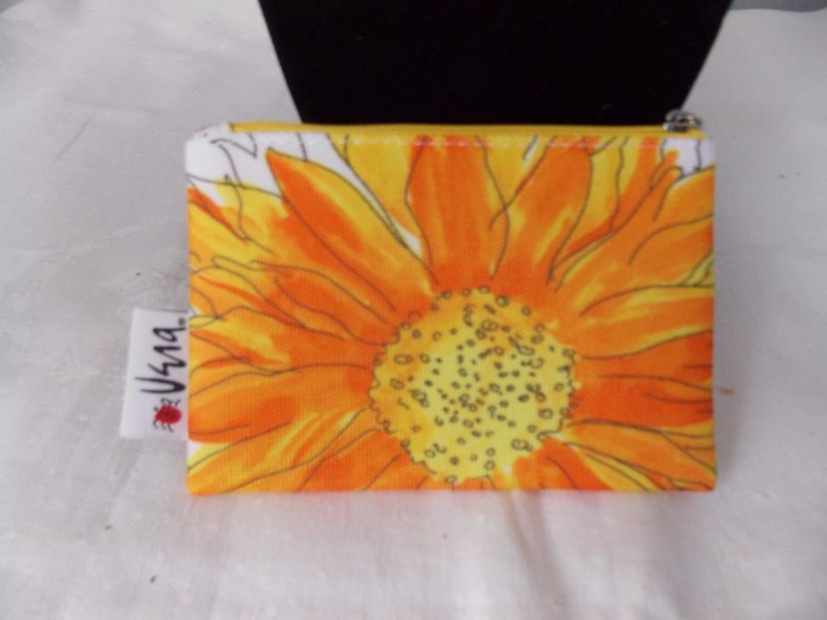 Vintage Vera Neumann Lady Bug Cosmetic Bag By Clinique-Orange Sun Flower Design
