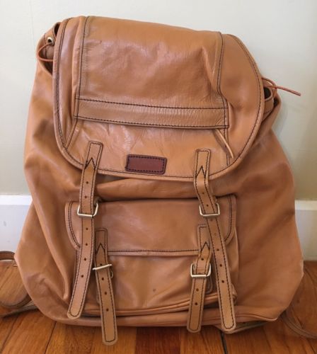 Bergans of Norway Vintage Brown Leather Rucksack Backpack Bag Internal Frame