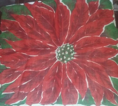 Christmas Vintage Poinsettia Holiday Womens Red Green. Free Shipping.