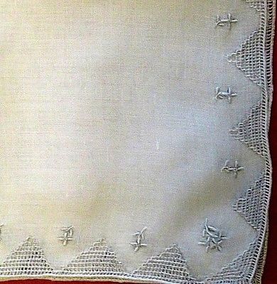 673 Vintage Antique Beautiful Handkerchief  673 Wedding Bridal Hankie Madeira