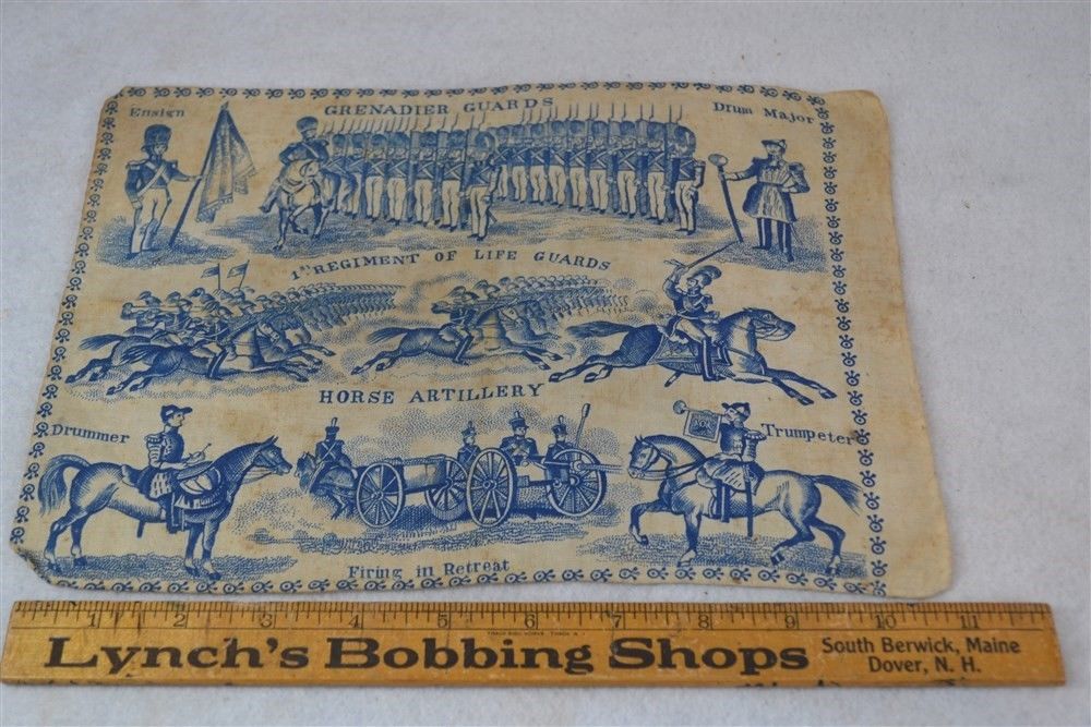 1850 handkerchief French English Grenadier Guard battle army antique Napoleon