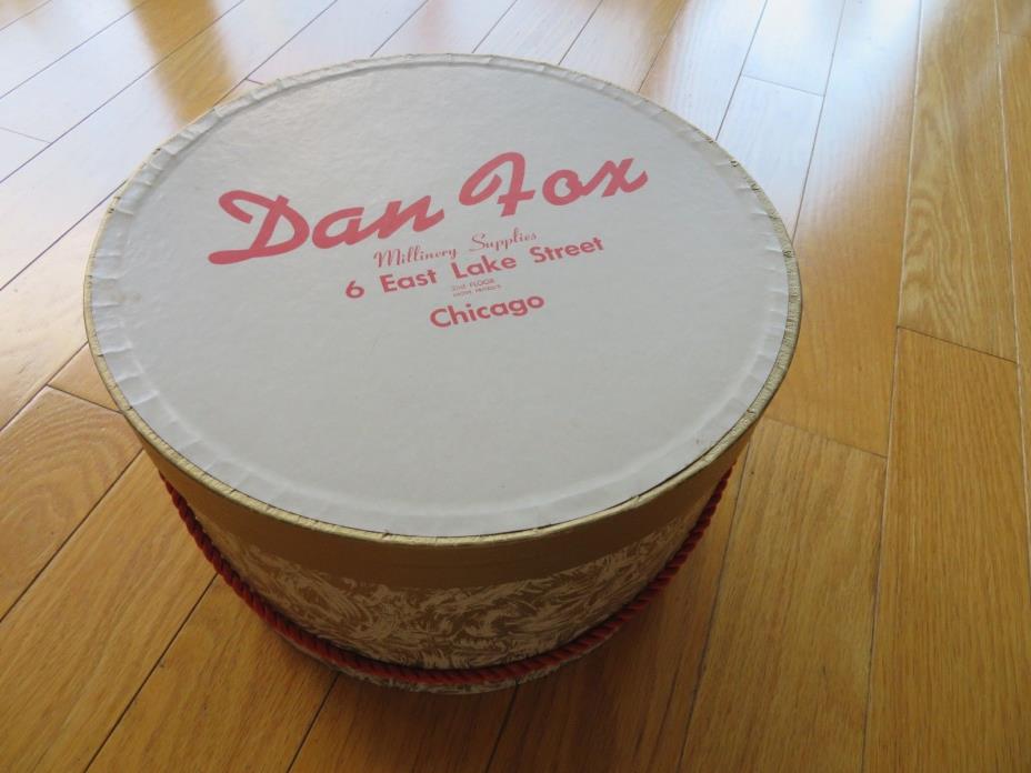 Vintage DAN FOX hat box, Millinery Supplies, Chicago Illinois, 1950's 11