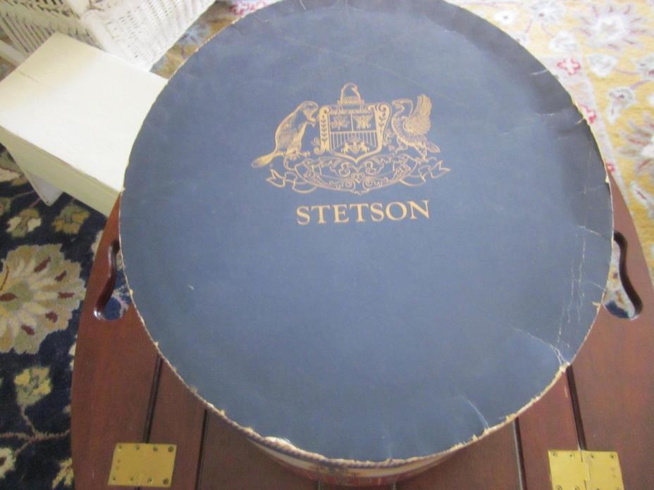 Vintage Stetson Hat Box. Oval, Carpenter's Hall/American Flag.