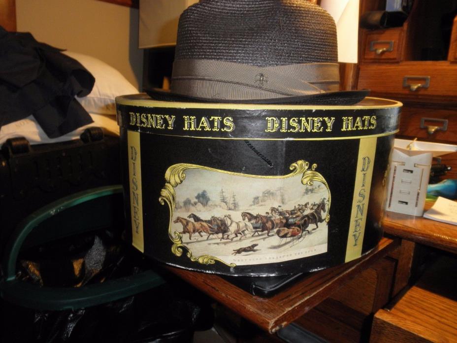 Vintage Disney Hat Box With Vintage Disney Eagle Fedora Hat