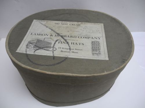 Lamson & Hubbard Company Manufacturers of Fine Hats Boston, Mass Hat Box w Cover