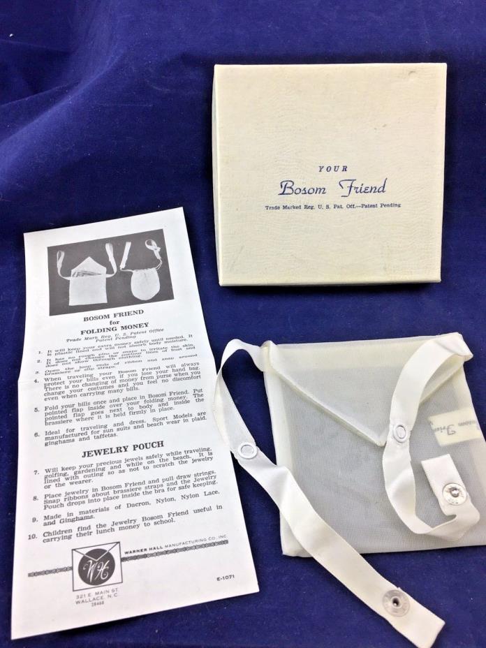 Vintage Bosom Friend Jewelry Cash Money Pouch Warner Hall (E3)