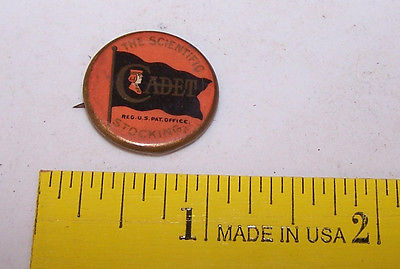 1896 Whitehead & Hoag CADET SCIENTIFIC STOCKING Pinback Button SOCKS Men Women