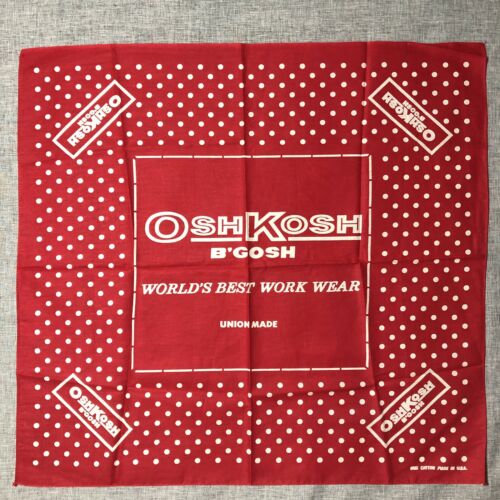 Vintage Osh Kosh B'Gosh Union Made Handkerchief Bandana Red / White USA