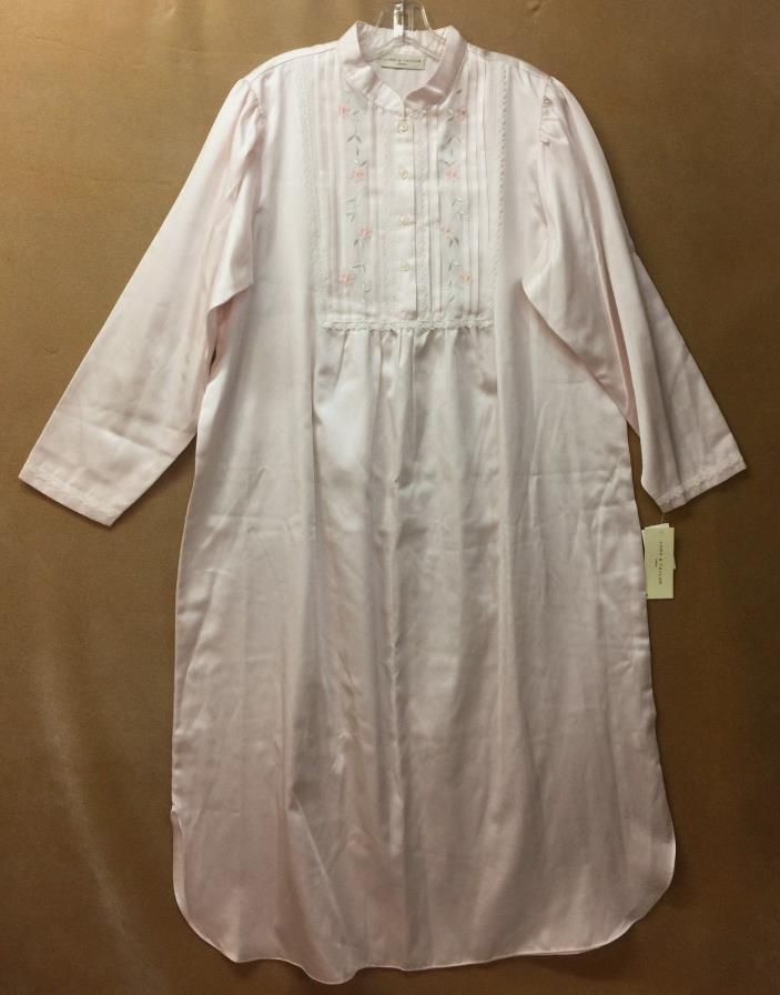 Vintage Lord & Taylor Pale Pink Nightgown Embroidered Lace Size Petite Large NEW
