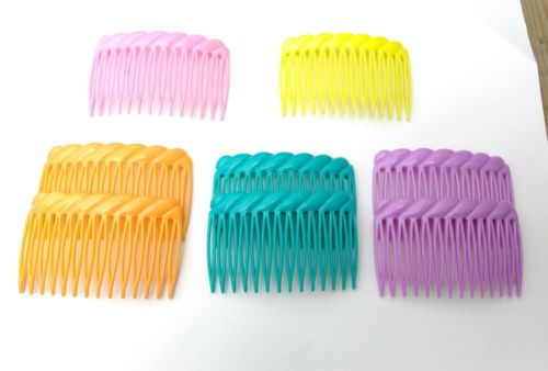 1980s Pastel Purple Hair Comb Hong Kong Plastic Barrettes lot of 8