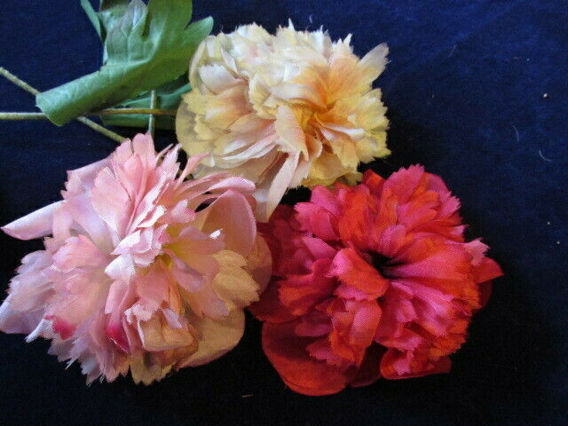 Vintage Millinery Flower Collection Peony Pink Ivory German Shabby  4-6