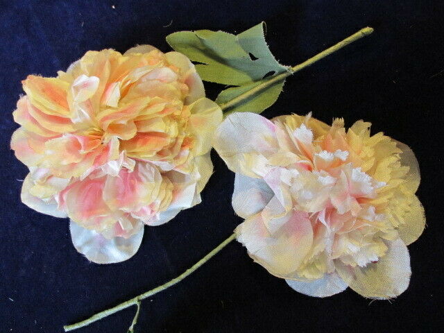 Vintage Millinery Flower Collection Peony Pink Ivory German Shabby  4-6