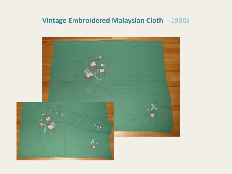 Vintage Embroidered Malaysian Cloth  (1980s) - New/ MINT
