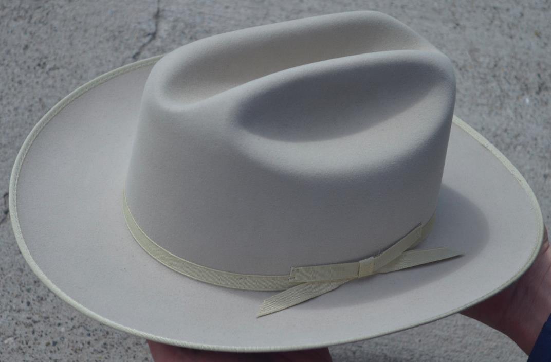 Vintage STETSON Open Road 4X Beaver Felt Silver Belly Cowboy Hat 7 1/4 With Box