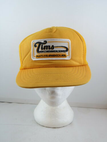 Vintage Patched Trucker Hat - Tims Mobile Mechanical Services - Adult Snapback