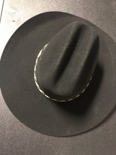 Stetson Black Real World 4” Brim Cowboy Hat  7 1/8 Used SW888277 VG FS