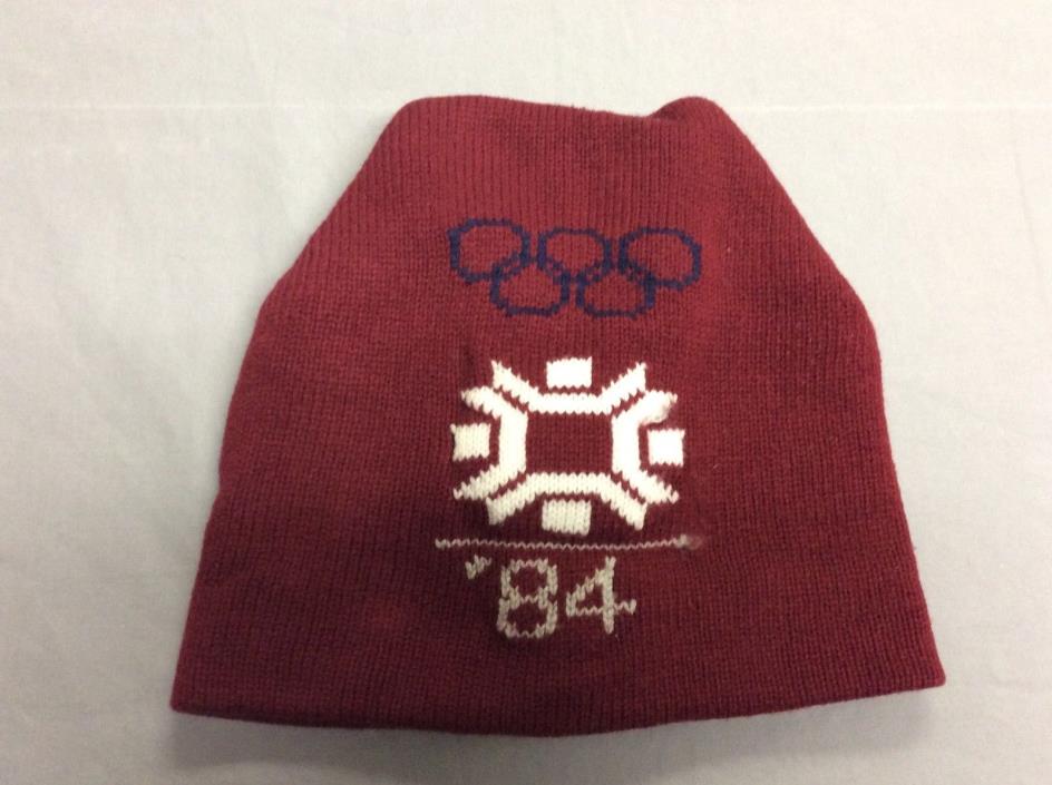 VINTAGE 1984 80S WINTER OLYMPICS SAREJEVO WARM SKI WINTER HAT ADULT ONE SIZE