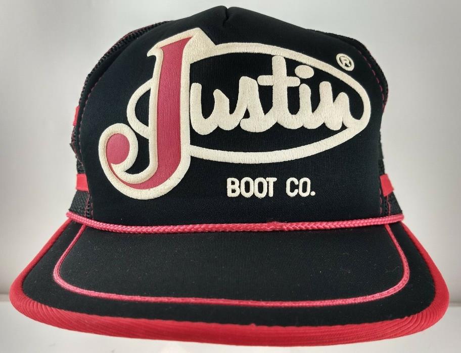Justin Boot Snapback Trucker Hat Vintage