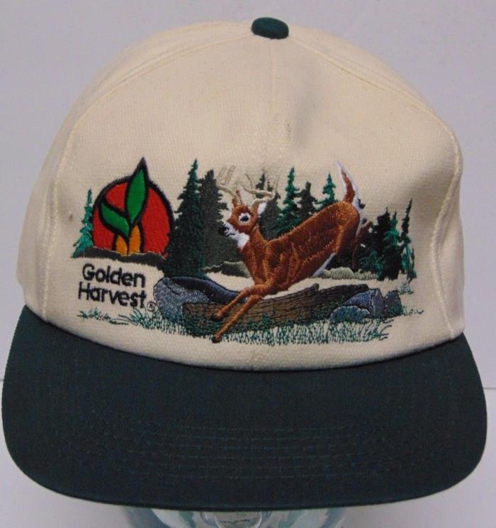 Old Vtg 1990s GOLDEN HARVEST FARM DEER WILDLIFE SNAPBACK HAT CAP K-PRODUCTS USA