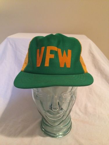 Vintage Trucker Hat Snapback Mesh VFW Army Military Baseball War Retro