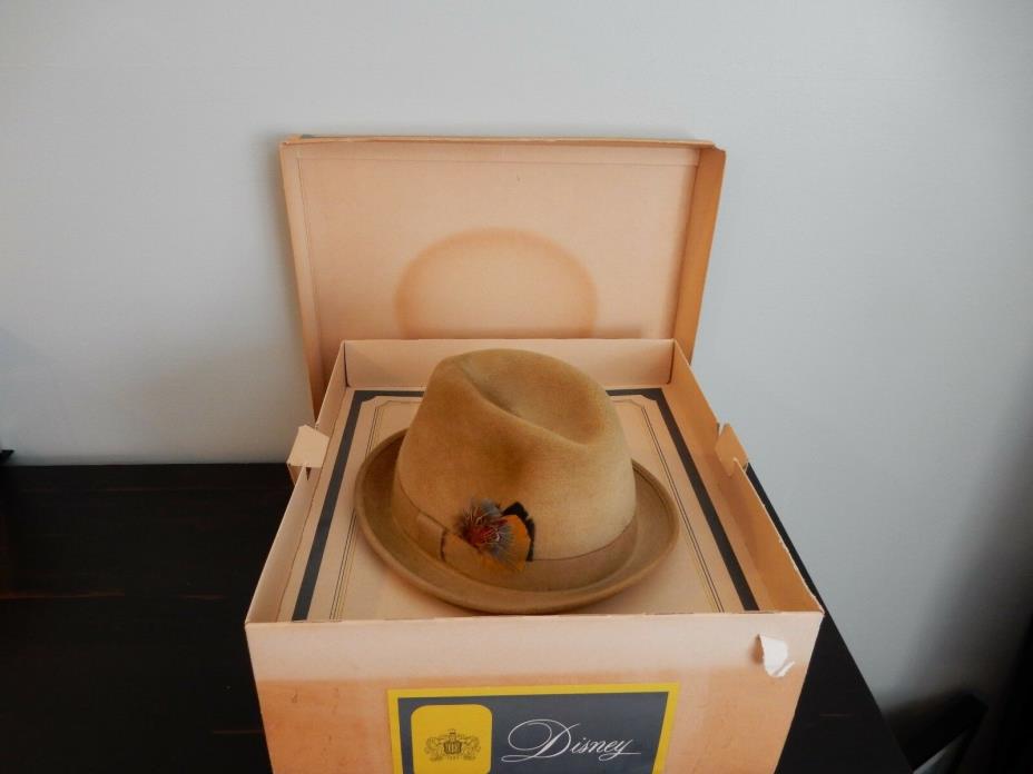 Vintage Men's Disney New York Felt Fur Fedora Hat With Original Box